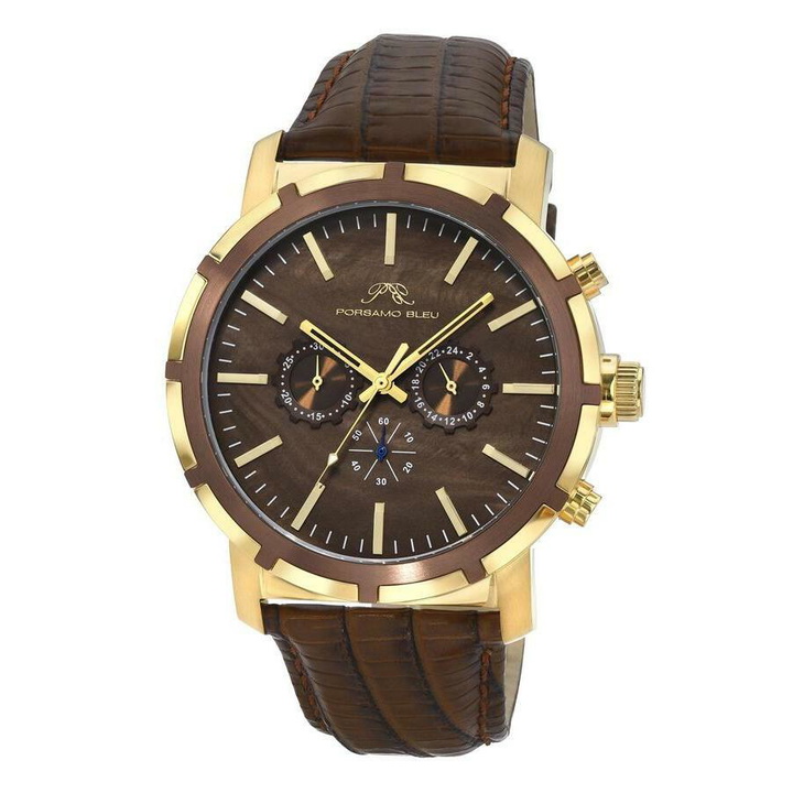 Photo: Porsamo Bleu Nyc Chrono Chronograph Quartz Brown Dial Mens Watch 1281CNYL