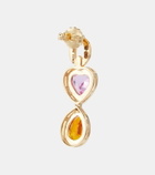 Nadine Aysoy Catena Double Stone 18kt gold earrings with enamel and sapphires