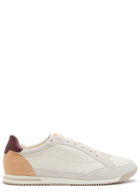 Brunello Cucinelli Panelled Grained Leather Sneakers White