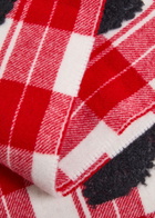 JW Anderson Logo Checked Wool-blend Scarf - Red - One Size