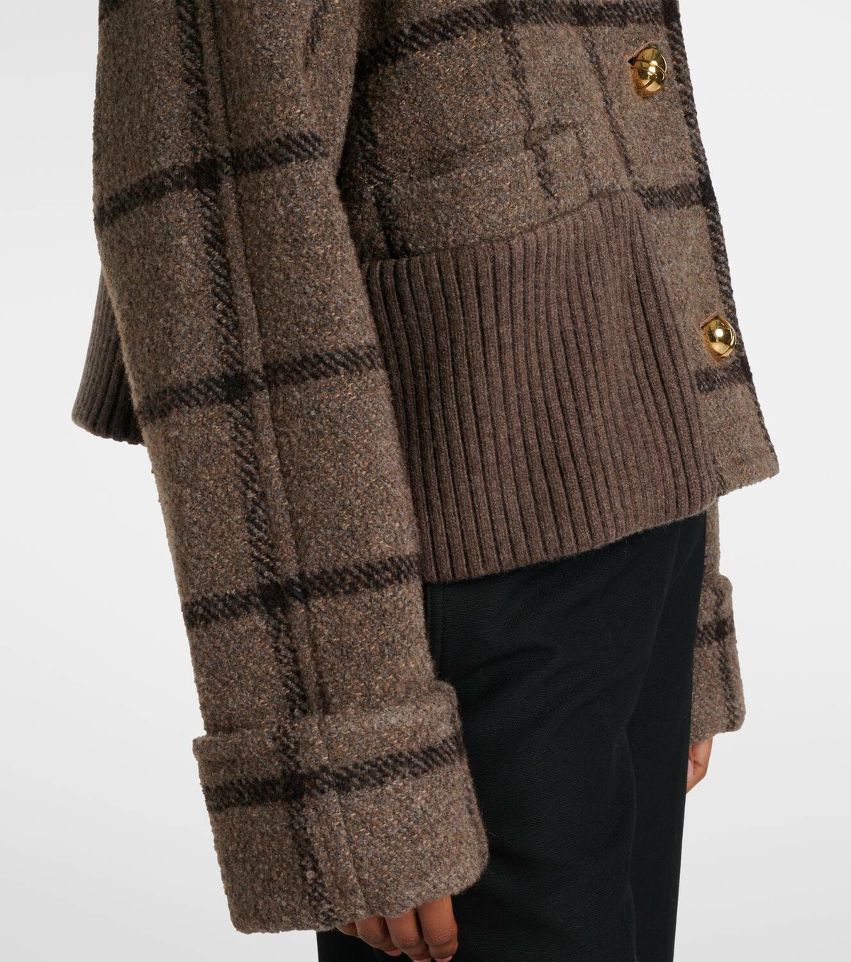【PATOU】 Wool and cotton-blend jacket ウィメンズ トップス Patou Oversized checked wool-blend jacket Patou