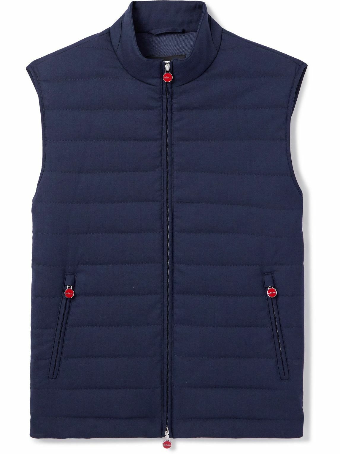 Photo: Kiton - Quilted Virgin Wool-Blend Gilet - Blue
