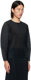 HOMME PLISSÉ ISSEY MIYAKE Black Light Mesh Long Sleeve T-Shirt