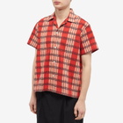 Bode Men's Curran Stripe Vacation Shirt in Red Multi