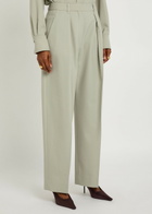Victoria Beckham Wide-leg Woven Trousers Sage