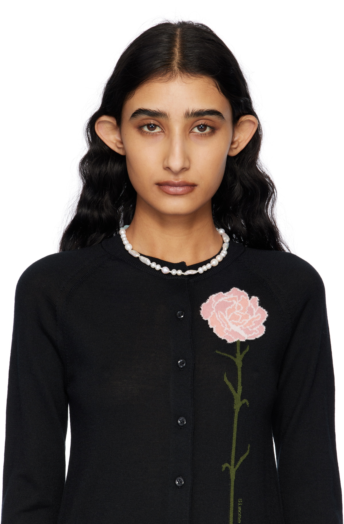 Simone Rocha White Legato Pearl Necklace