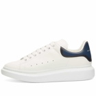 Alexander McQueen Men's Burnished Heel Tab Wedge Sole Sneakers in White/Anthracite