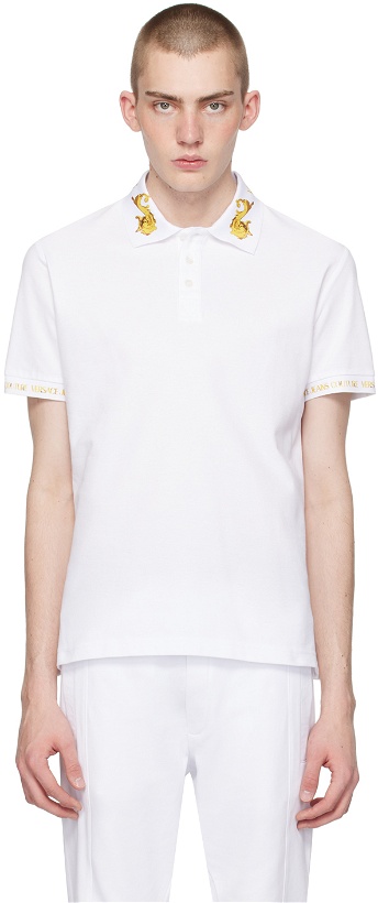 Photo: Versace Jeans Couture White Print Polo