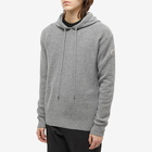 Moncler Men's Knit Logo Popover Hoody in Grey