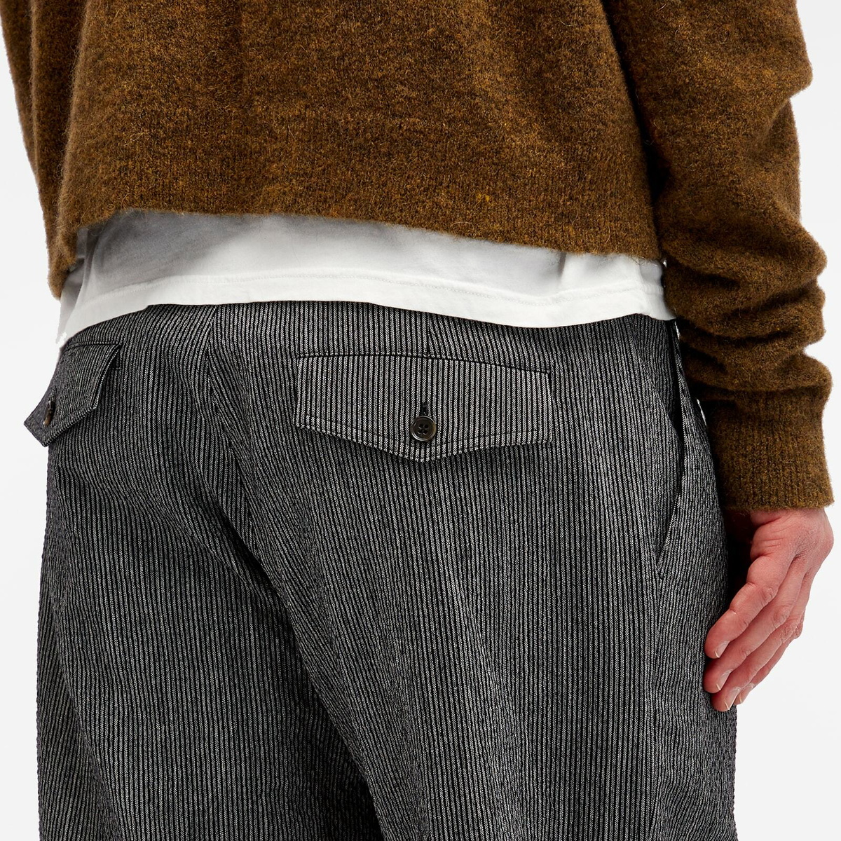 Craig Green Men's Double Pleat Trousers in Black/White Stripe