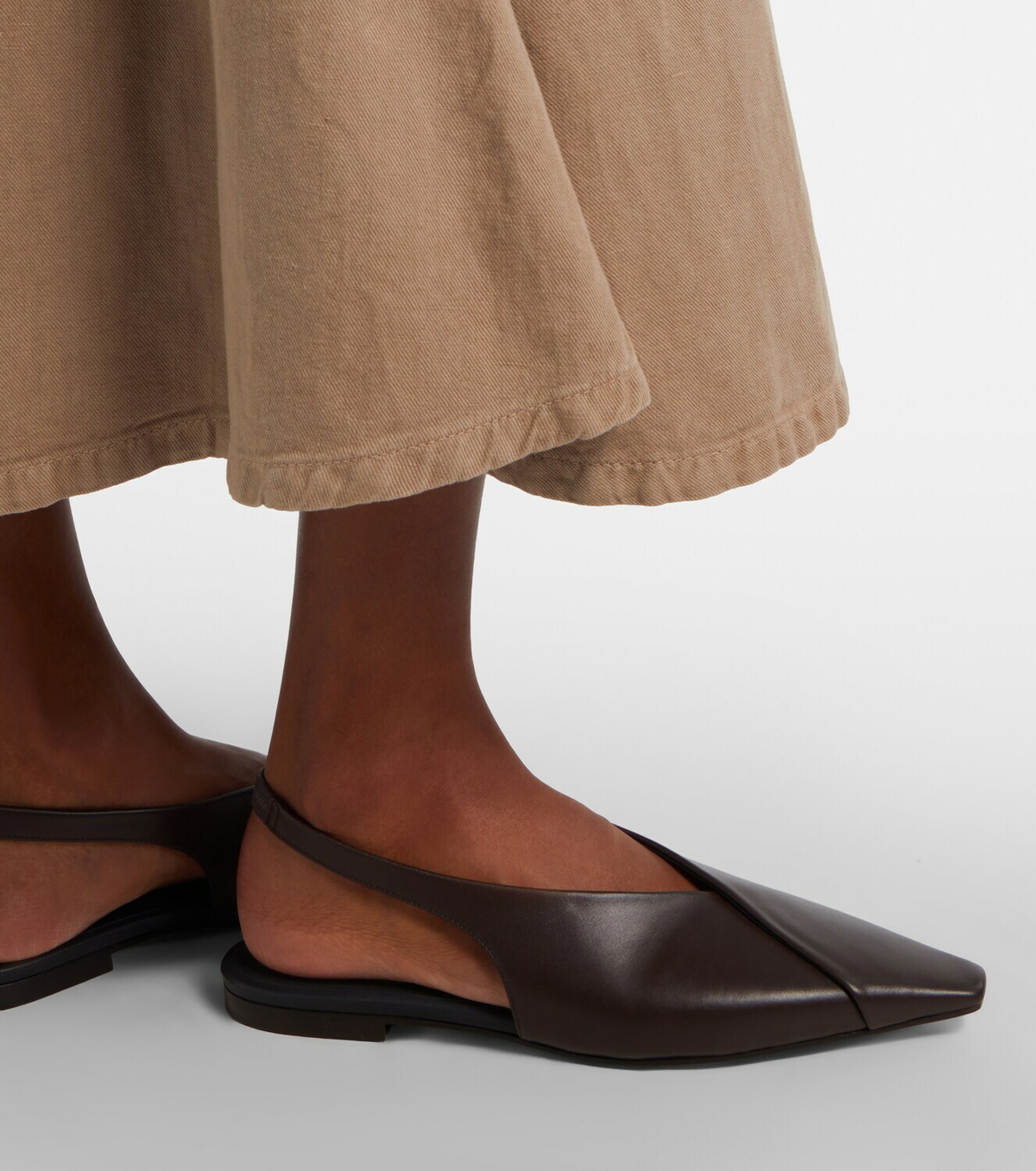 Brunello Cucinelli Leather slingback flats