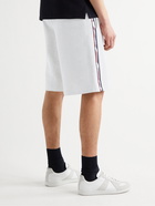 MONCLER - Printed Mélange Loopback Cotton-Jersey Drawstring Shorts - Gray