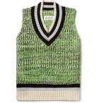 Maison Margiela - Mélange Cotton-Blend Sweater Vest - Men - Lime green