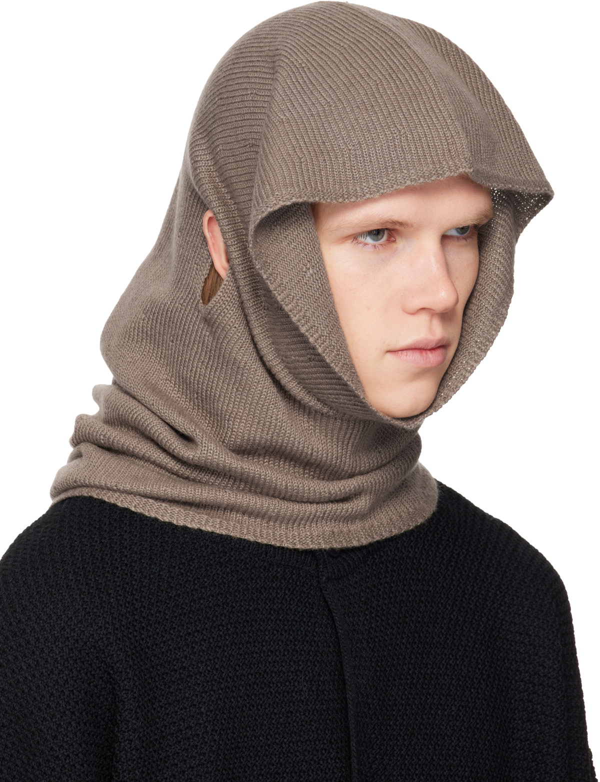 HOMME PLISSÉ ISSEY MIYAKE Taupe Cashmere Winter Gear Snood Homme