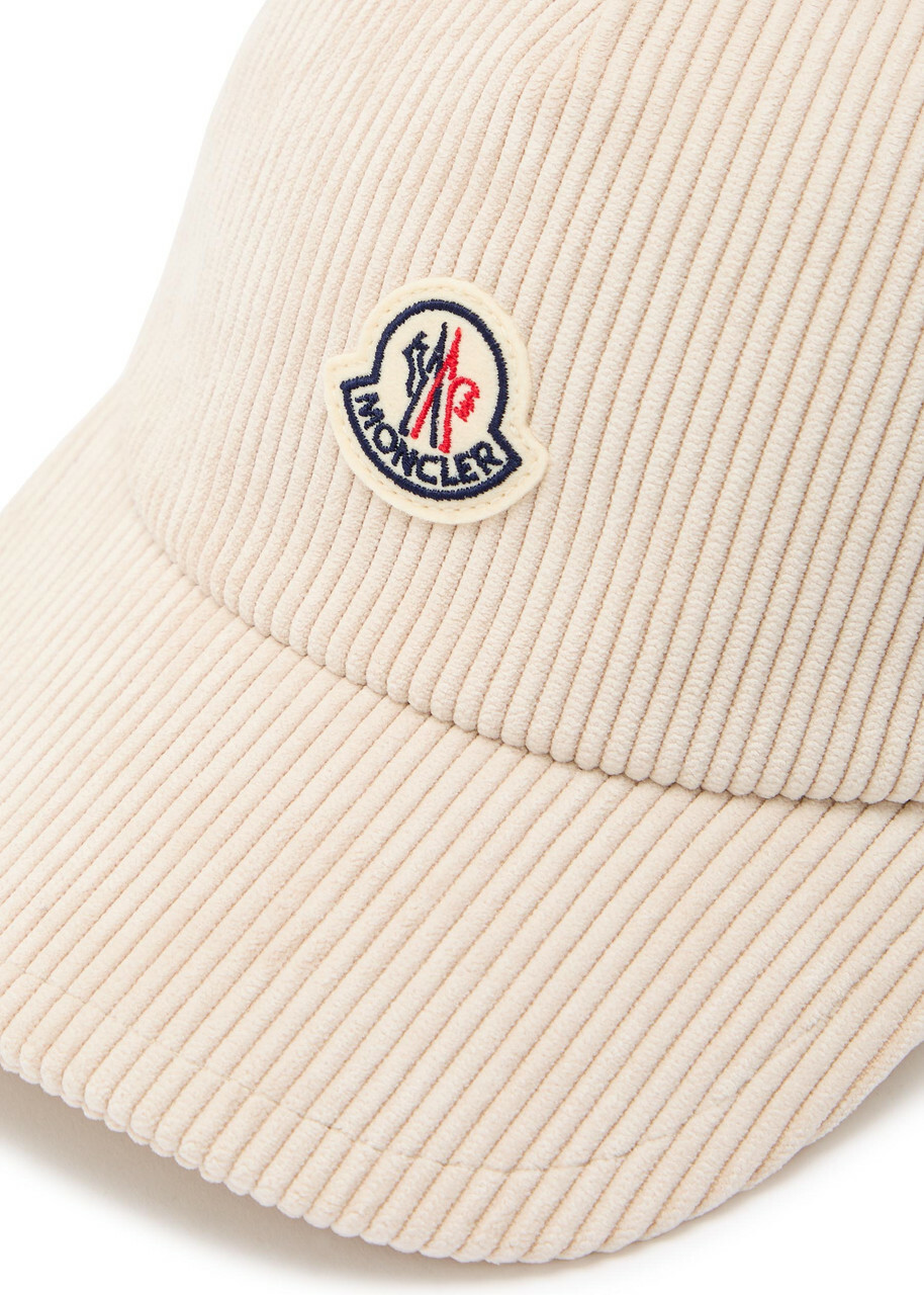 Moncler Logo-appliquéd Corduroy cap - Beige - One Size