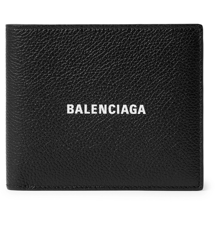 Photo: Balenciaga - Logo-Print Full-Grain Leather Billfold Wallet - Black