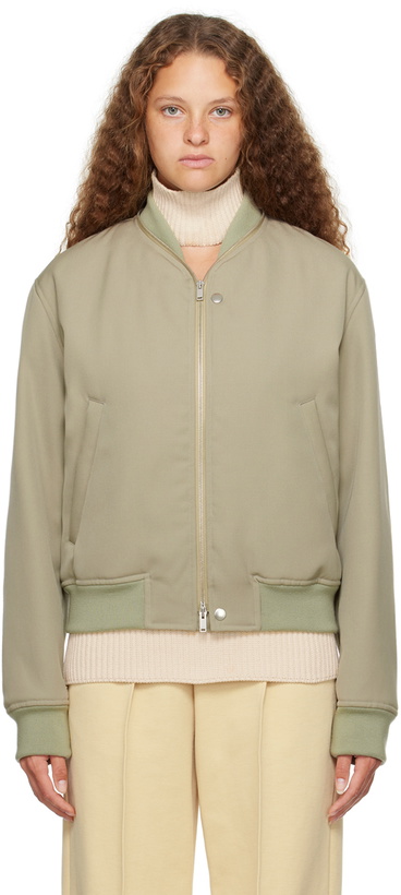 Photo: Jil Sander Taupe Zip Bomber Jacket