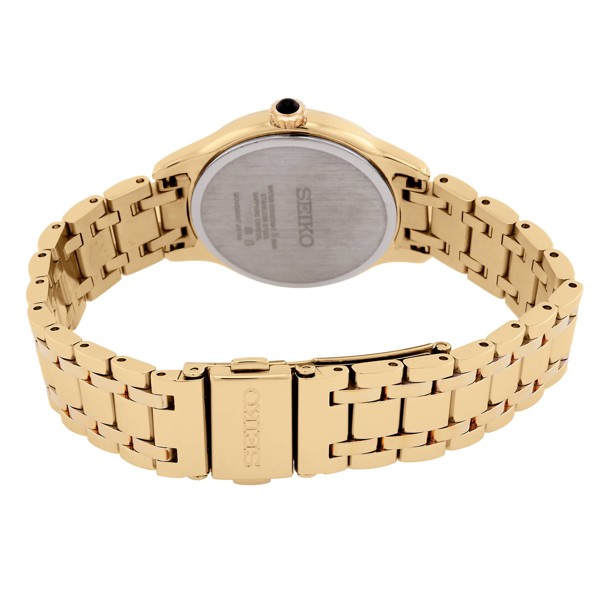 Seiko Discover More Quartz Diamond Gold Dial Ladies Watch