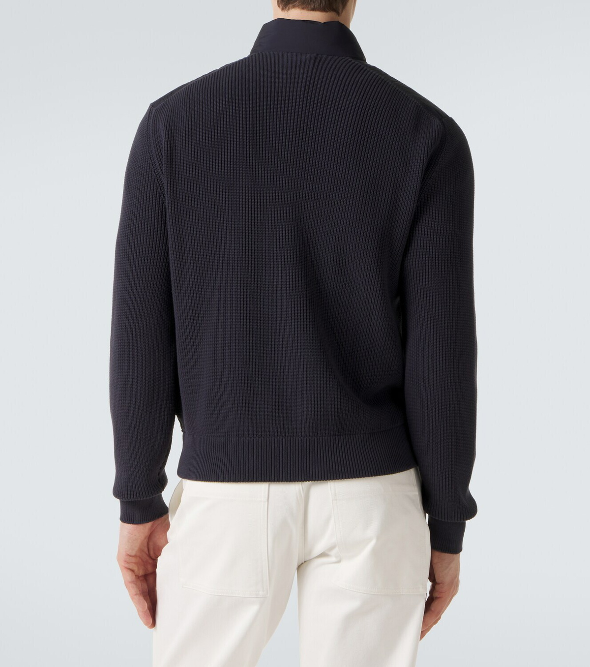 Moncler Down-paneled cotton-blend cardigan