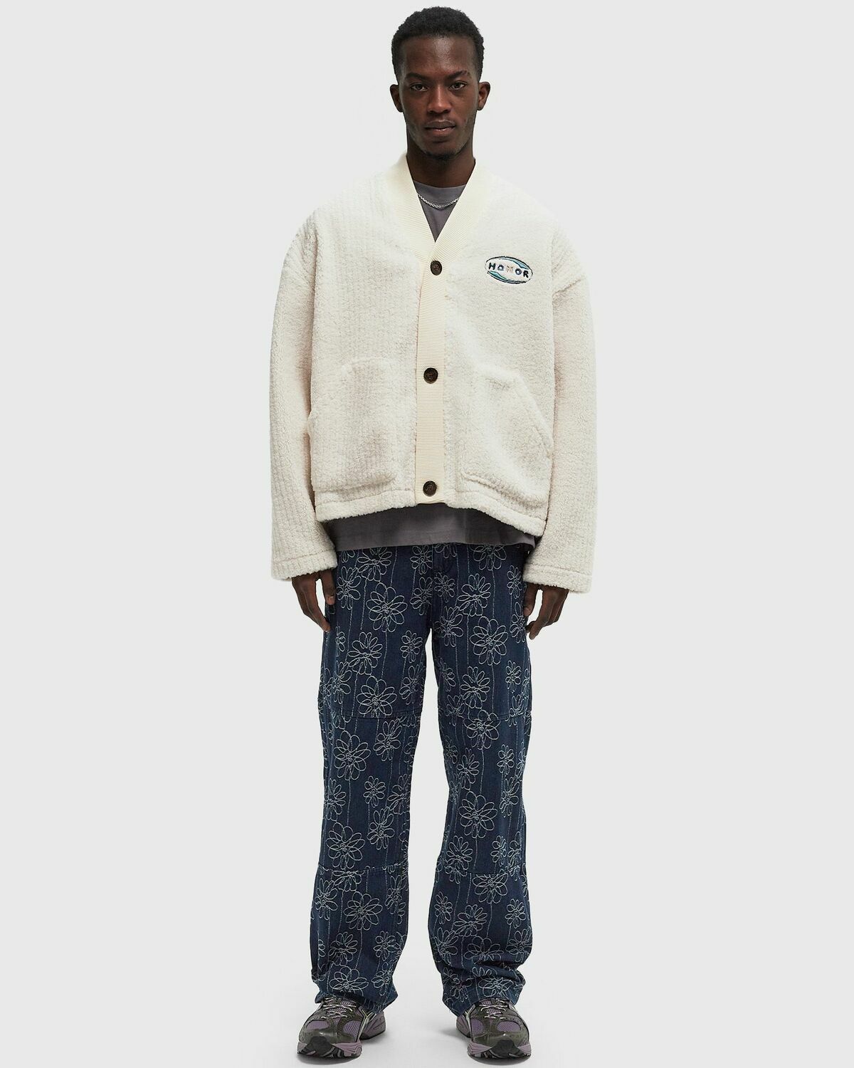 Honor The Gift MUSE CROP CARDIGAN Beige Mens Zippers & Cardigan
