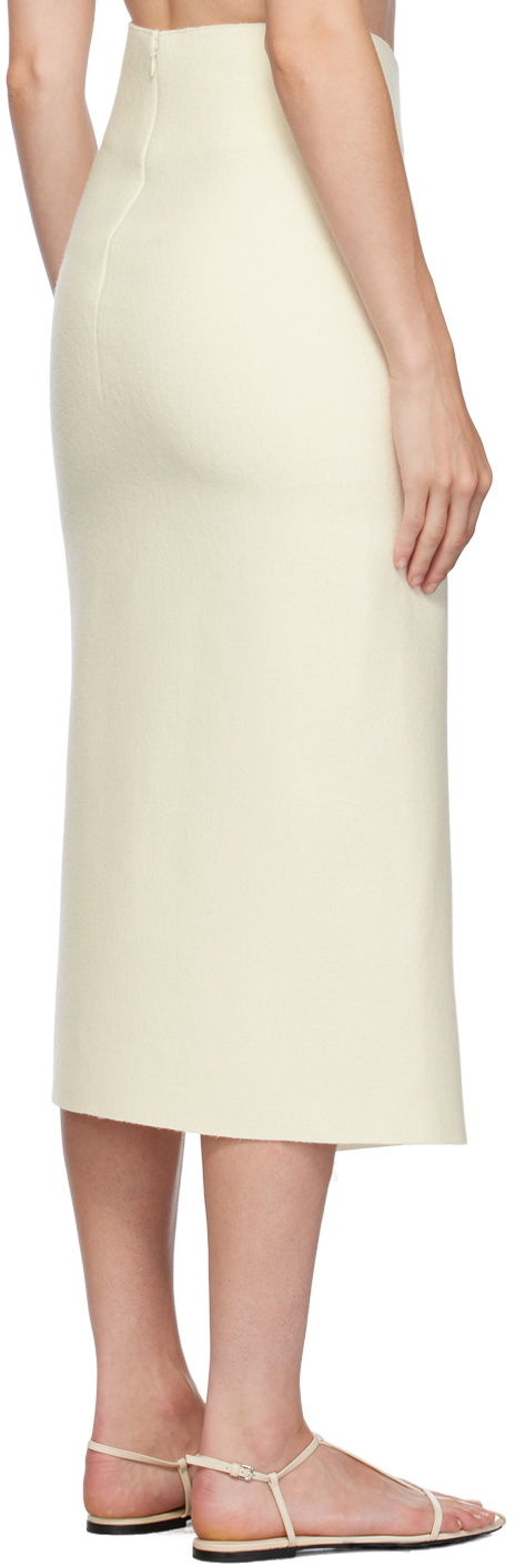 GIA STUDIOS Off-White Wool Midi Skirt
