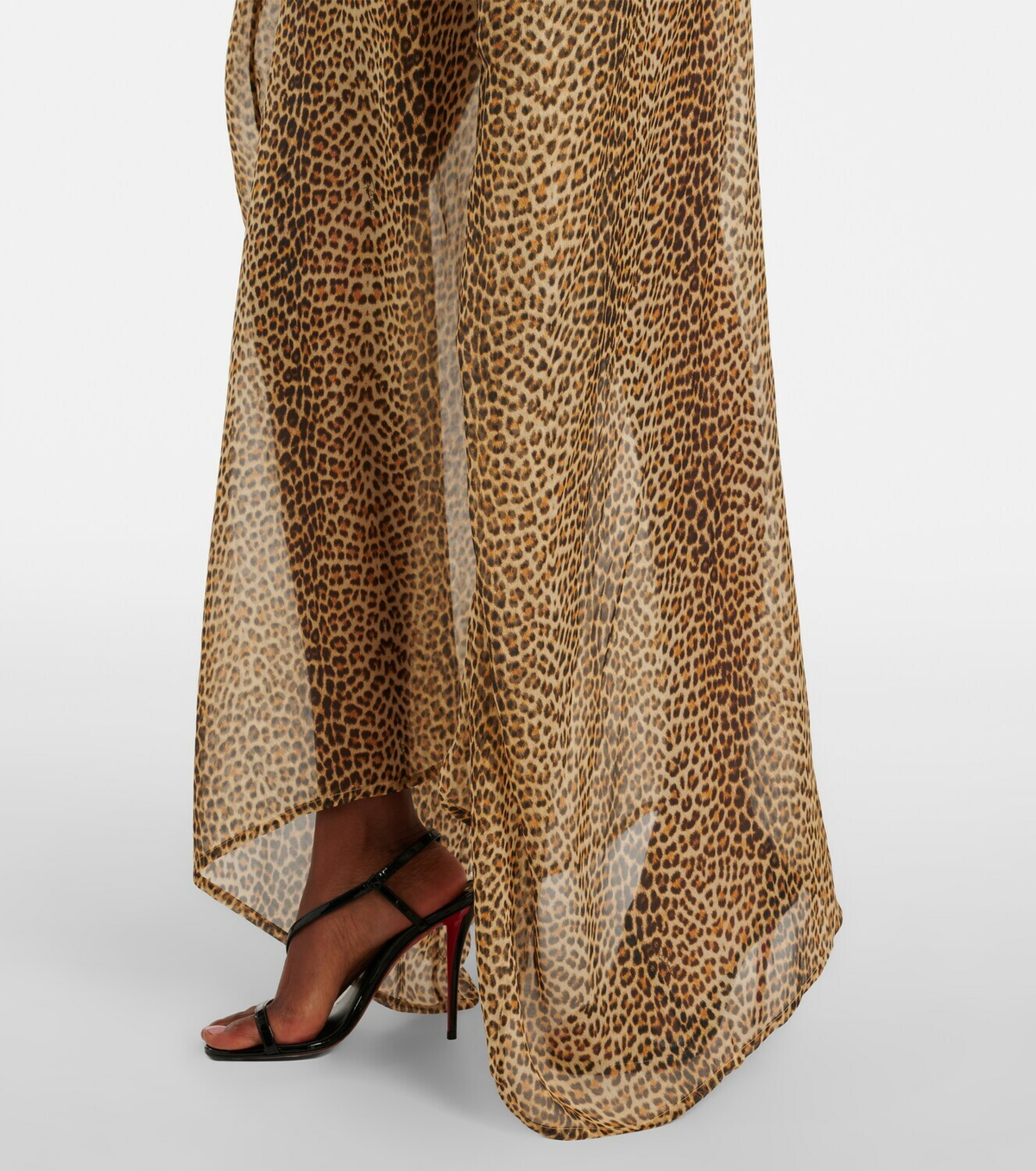 Roberto Cavalli Leopard-print semi-sheer silk kaftan