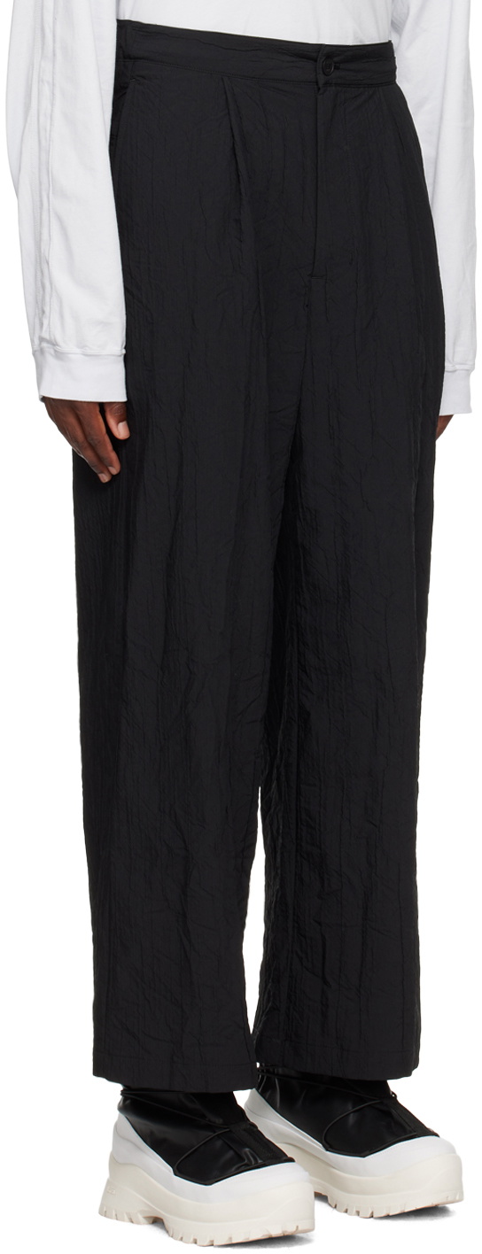 VEIN Black Crinkled Trousers