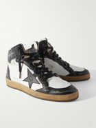 Golden Goose - Sky Star Suede-Trimmed Distressed Leather High-Top Sneakers - White