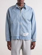 WTAPS - Wrecker Logo-Appliquéd Paint-Splattered Denim Jacket - Blue