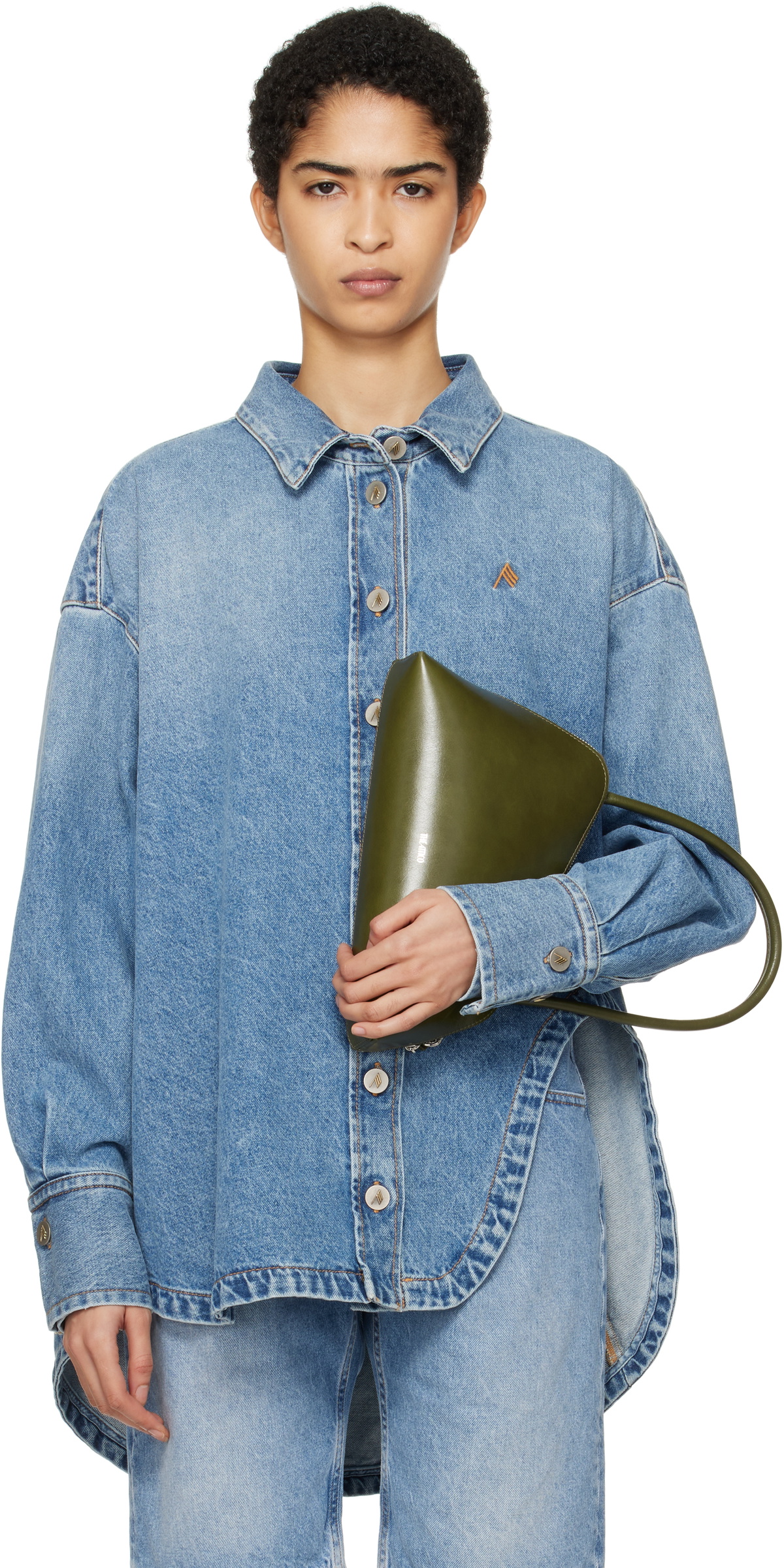 The Attico Blue Diana Denim Shirt The Attico