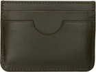 AMI Paris Khaki Leather Ami de Coeur Card Holder