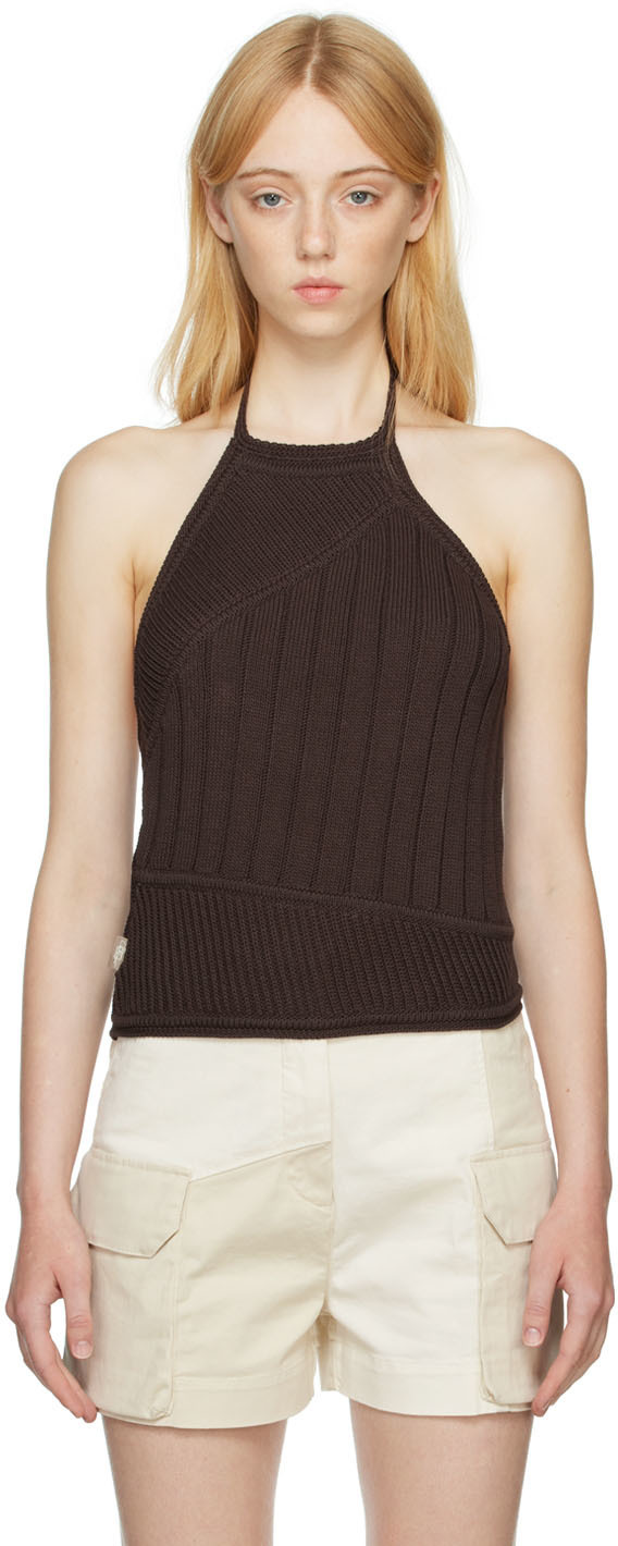 Daniëlle Cathari Brown Cotton Tank Top