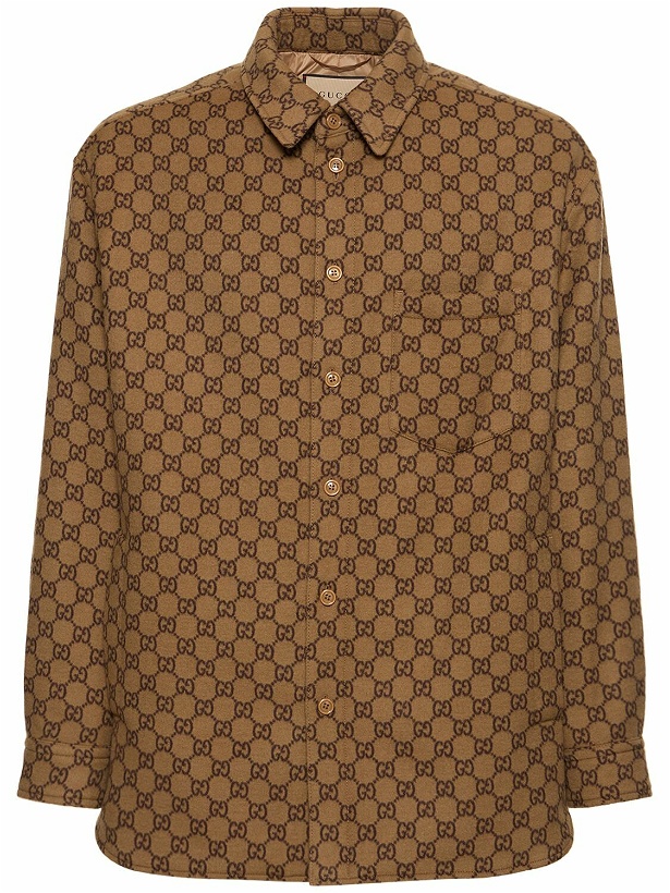 Photo: GUCCI - Brushed Gg Wool Flannel Jacket