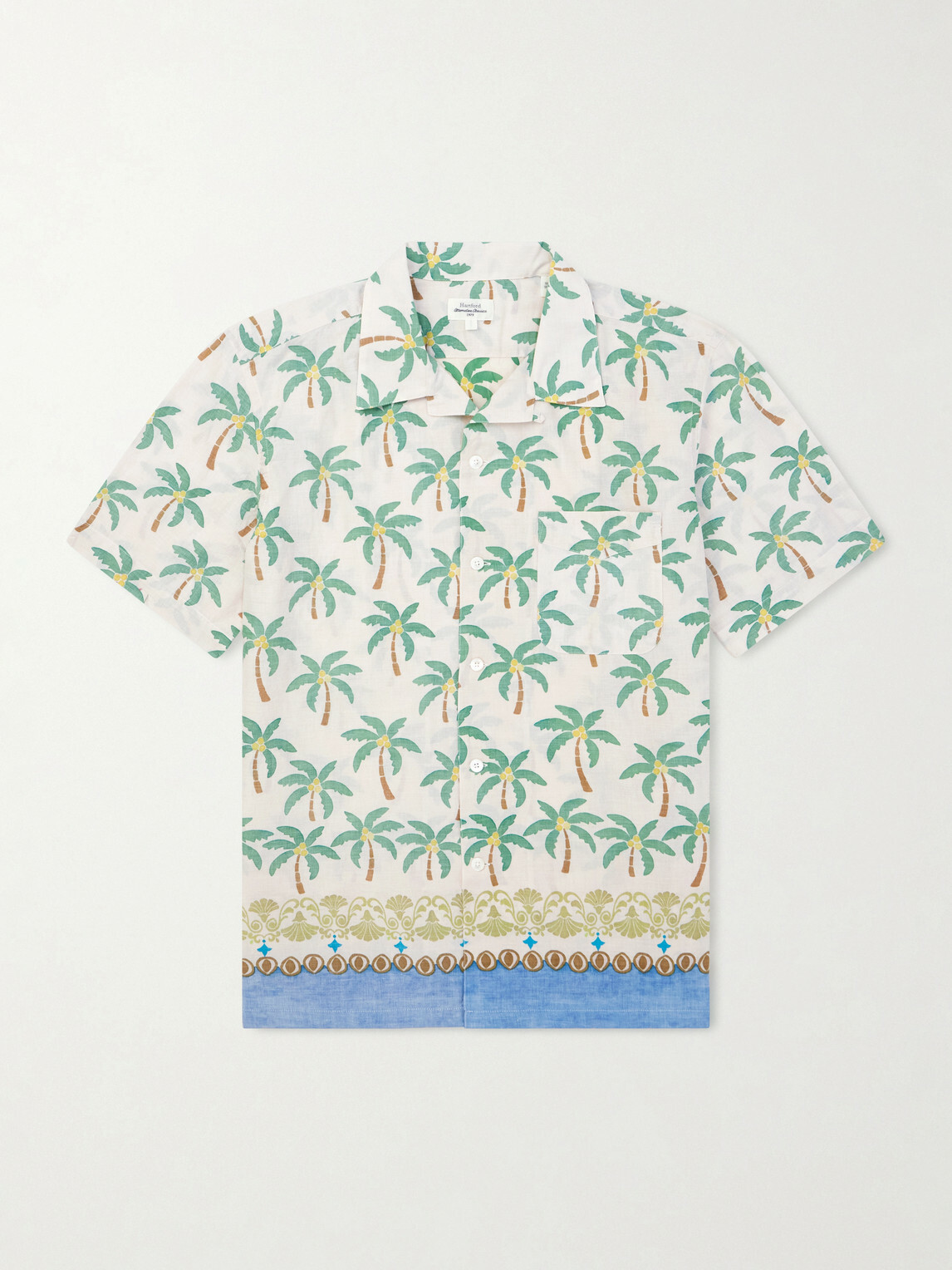 Hartford - New Palmito Printed Cotton Shirt - Neutrals