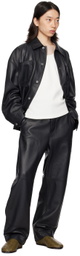 Bottega Veneta Black Spread Collar Leather Jacket