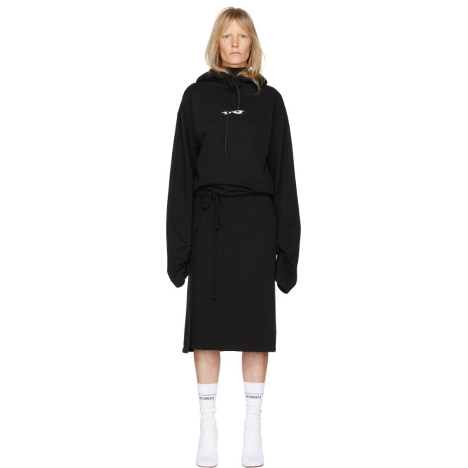 Photo: Vetements Black Hoodie Wrap Dress