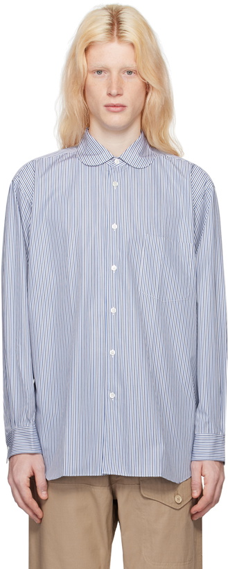 Photo: Comme des Garçons Shirt Blue Peter Pan Collar Shirt