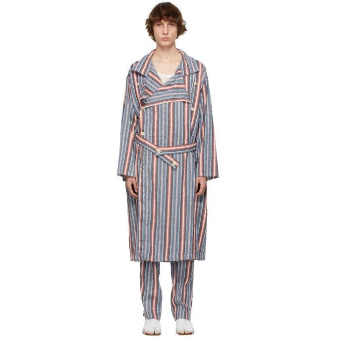 Photo: Maison Margiela Multicolor Linen Stripe Trench Coat