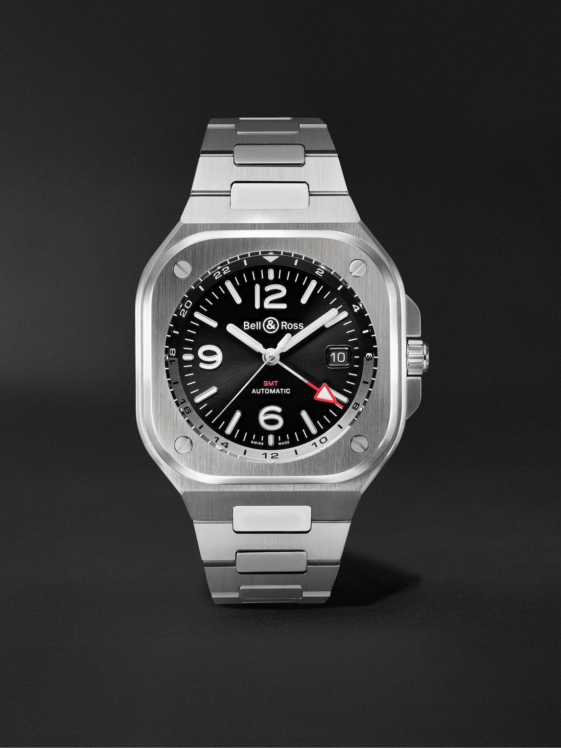 Bell & Ross - GMT Automatic 41mm Stainless Steel Watch, Ref. No. BR05G-BL-ST/SST