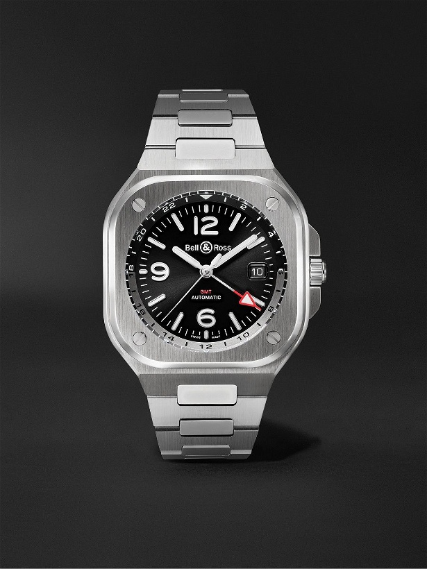 Photo: Bell & Ross - GMT Automatic 41mm Stainless Steel Watch, Ref. No. BR05G-BL-ST/SST