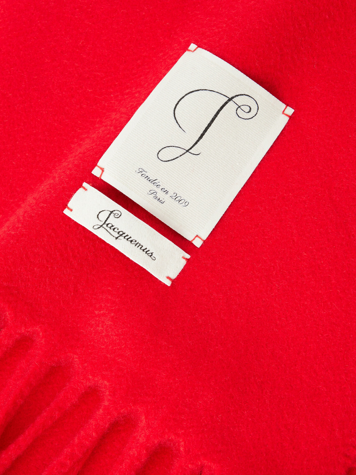 Jacquemus - Cavallo Logo-Appliquéd Fringed Virgin Wool-Felt Scarf - Red