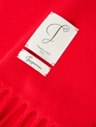 Jacquemus - Cavallo Logo-Appliquéd Fringed Virgin Wool-Felt Scarf - Red