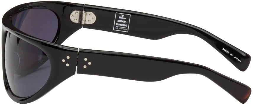 Miharayasuhiro Black BLANC Edition Oval Sunglasses Maison MIHARA