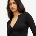 Max Mara Women's Knitted Top with V Neck in Black