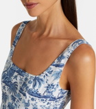 Staud Wells floral cotton poplin midi dress