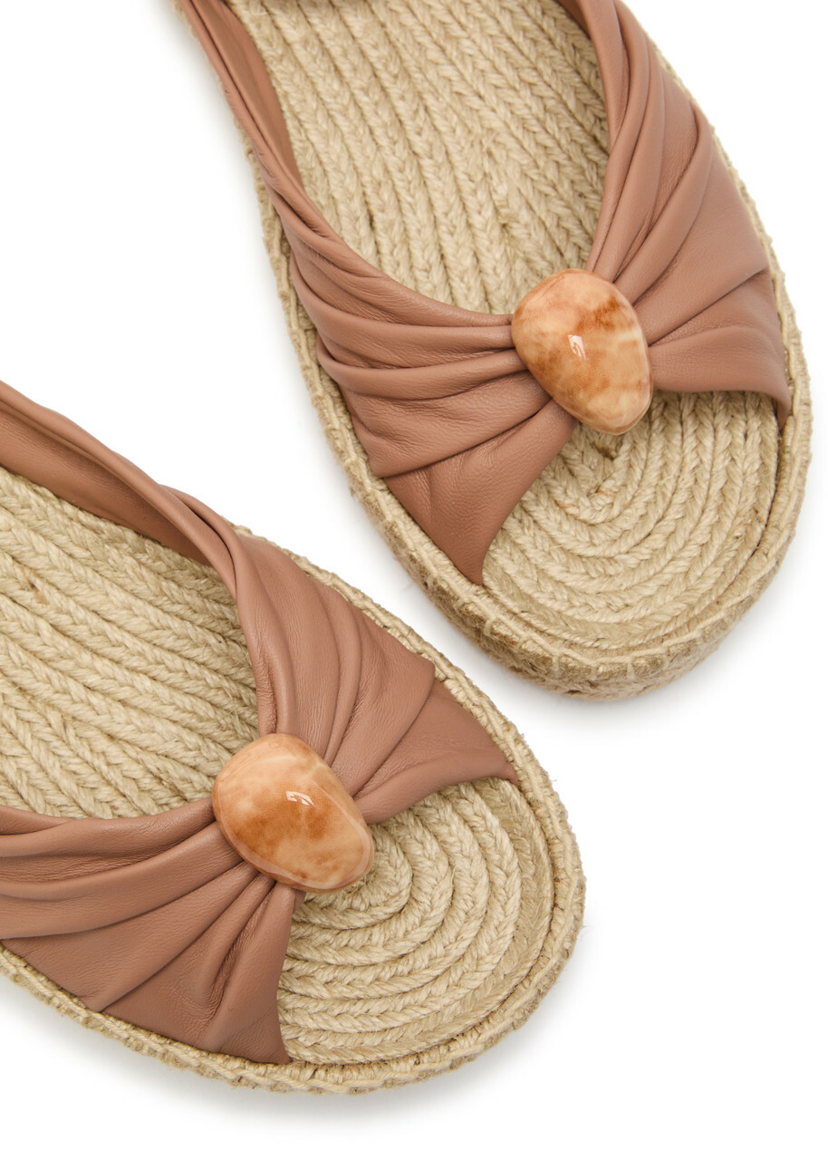 Zimmermann Gleam Gathered Espadrilles Beige