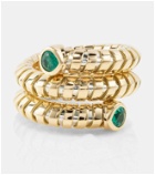 Marina B Trisola 18kt gold ring with emeralds