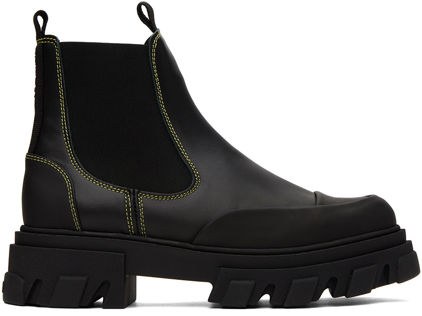 【関税込み】Chelsea boots - Ganni - Synthetic - Black Faux leather Chelsea boots in black - Ganni | Mytheresa
