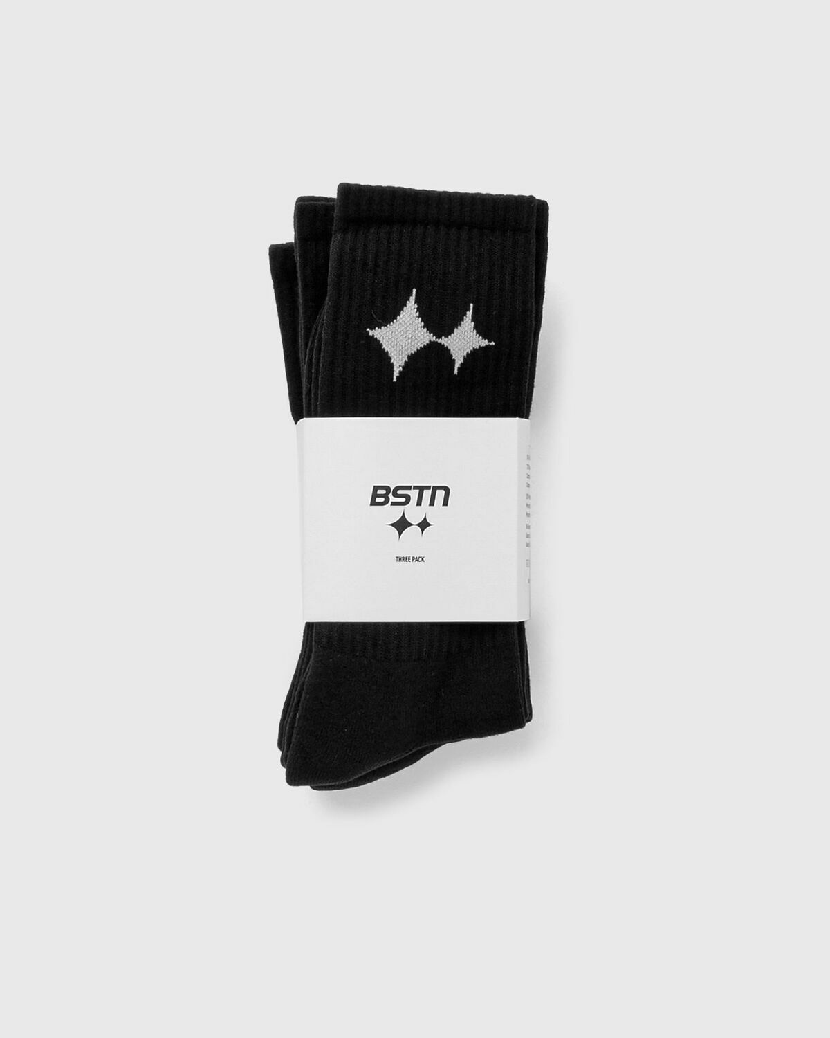 Bstn Brand Bstn Cushioned Crew Socks Three Pack Black - Mens - Socks
