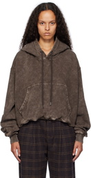 R13 Brown Balloon Popover Hoodie